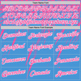 Custom Powder Blue Pink-White Distressed Scratch Brush Stroke Performance T-Shirt