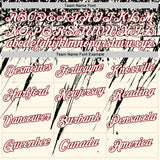 Custom Cream Black-Crimson Distressed Scratch Brush Stroke Performance T-Shirt