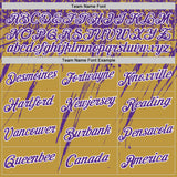 Custom Old Gold Purple-White Distressed Scratch Brush Stroke Performance T-Shirt
