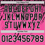 Custom Pink Black-White Distressed Scratch Brush Stroke Performance T-Shirt