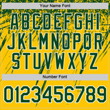 Custom Yellow Green-White Distressed Scratch Brush Stroke Performance T-Shirt