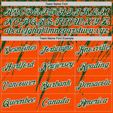 Custom Orange Green-White Distressed Scratch Brush Stroke Performance T-Shirt