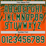 Custom Orange Green-White Distressed Scratch Brush Stroke Performance T-Shirt