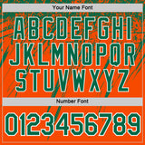 Custom Orange Kelly Green-White Distressed Scratch Brush Stroke Performance T-Shirt