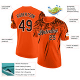 Custom Orange Brown-White Distressed Scratch Brush Stroke Performance T-Shirt
