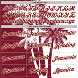 Custom White Crimson-Cream Hawaii Tropical Coastal Palm Trees Performance T-Shirt