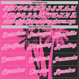 Custom Black Pink-White Hawaii Tropical Coastal Palm Trees Performance T-Shirt