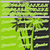 Custom Black Neon Green-White Hawaii Tropical Coastal Palm Trees Performance T-Shirt