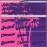 Custom Purple Pink-Black Hawaii Tropical Coastal Palm Trees Performance T-Shirt