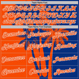 Custom Royal Orange-White Hawaii Tropical Coastal Palm Trees Performance T-Shirt