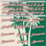 Custom Kelly Green Cream-Crimson Hawaii Tropical Coastal Palm Trees Performance T-Shirt
