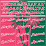 Custom Kelly Green Neon Pink-White Hawaii Tropical Coastal Palm Trees Performance T-Shirt