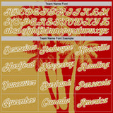 Custom Red Old Gold-White Hawaii Tropical Coastal Palm Trees Performance T-Shirt