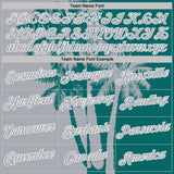 Custom Teal Gray-White Hawaii Tropical Coastal Palm Trees Performance T-Shirt