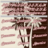 Custom Brown Cream-Crimson Hawaii Tropical Coastal Palm Trees Performance T-Shirt