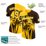 Custom Brown Yellow-White Hawaii Tropical Coastal Palm Trees Performance T-Shirt