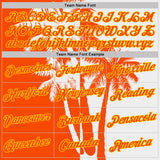 Custom White Orange-Yellow Hawaii Tropical Coastal Palm Trees Performance T-Shirt