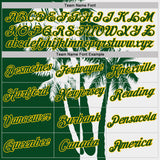 Custom White Green-Yellow Hawaii Tropical Coastal Palm Trees Performance T-Shirt