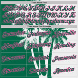 Custom White Kelly Green-Pink Hawaii Tropical Coastal Palm Trees Performance T-Shirt