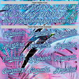 Custom Blue Ice Blue Pink-Dark Purple Cyber Tropical Palm Trees Music Festival Gothic Fantasy Authentic Baseball Jersey