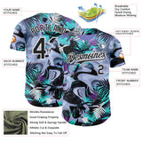 Custom Purple Black Green-White Cyber Tropical Palm Trees Music Festival Fluid Liquid Authentic Baseball Jersey