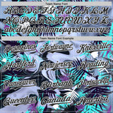 Custom Purple Black Green-White Cyber Tropical Palm Trees Music Festival Fluid Liquid Authentic Baseball Jersey