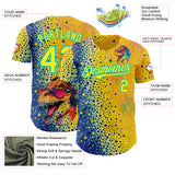 Custom Yellow Light Yellow Blue-Lakes Blue Cyber Tropical Palm Trees Music Festival Gradient Neon Polka Dot Authentic Baseball Jersey