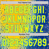 Custom Yellow Light Yellow Blue-Lakes Blue Cyber Tropical Palm Trees Music Festival Gradient Neon Polka Dot Authentic Baseball Jersey