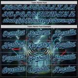 Custom Black Navy-Ice Blue Cyber Tropical Palm Trees Gothic Fantasy Authentic Baseball Jersey