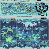 Custom Ice Blue-Navy Cyber Tropical Palm Trees Music Festival Authentic Baseball Jersey