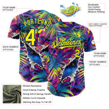 Custom Purple Light Yellow-Royal Cyber Tropical Palm Trees Music Festival Gothic Fantasy Authentic Baseball Jersey