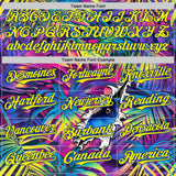 Custom Purple Light Yellow-Royal Cyber Tropical Palm Trees Music Festival Gothic Fantasy Authentic Baseball Jersey
