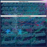 Custom Blue Black-Sky Blue Cyber Tropical Palm Trees Gothic Fantasy Authentic Baseball Jersey