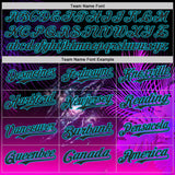 Custom Black Purple-Lakes Blue Cyber Tropical Palm Trees Gothic Fantasy Gothic Fantasy Authentic Baseball Jersey