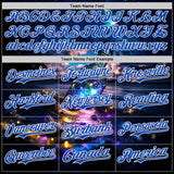 Custom Blue Thunder Blue-White Galaxy Star Authentic Baseball Jersey