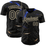 Custom Black-Cream Galaxy Star Authentic Baseball Jersey