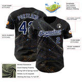 Custom Black Navy-White Galaxy Star Authentic Baseball Jersey