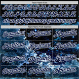 Custom Black Navy-White Galaxy Star Nebula Authentic Baseball Jersey