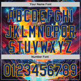 Custom Black Royal-Gold Galaxy Star Nebula Authentic Baseball Jersey