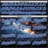 Custom Black Royal-White Galaxy Star Nebula Authentic Baseball Jersey