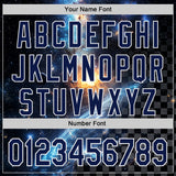 Custom Black Navy-White Galaxy Star Nebula Authentic Baseball Jersey