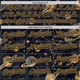 Custom Black-Vegas Gold Galaxy Star Authentic Baseball Jersey