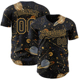 Custom Black-Vegas Gold Galaxy Star Authentic Baseball Jersey
