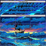 Custom Black Thunder Blue-Lakes Blue Galaxy Star Authentic Baseball Jersey