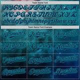 Custom Green Navy-Aqua Galaxy Star Nebula Authentic Baseball Jersey
