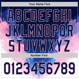 Custom Navy Blue-Light Pink Galaxy Star Nebula Authentic Baseball Jersey