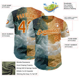 Custom Yellow Texas Orange Gray-Cream Galaxy Star Nebula Authentic Baseball Jersey