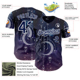 Custom Dark Purple Navy-White Galaxy Star Authentic Baseball Jersey