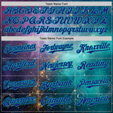 Custom Purple Dark Purple Gray-Aqua Galaxy Star Nebula Authentic Baseball Jersey