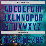 Custom Purple Dark Purple Gray-Aqua Galaxy Star Nebula Authentic Baseball Jersey